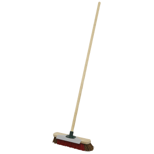 Sealey Heavy-Duty Broom with Scraper 16"(405mm) Stiff/Hard Bristle