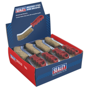 Sealey Wire Brush Brassed Steel Plastic Handle Display Box of 24