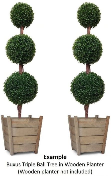 2 X Artificial Triple Ball Boxwood, Artificial Outdoor Topiary Uk